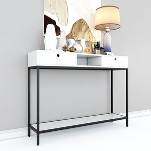 CST011 2-Tier <b>Console</b> <b>Table</b> with Drawers Modern Living Room Furniture for Entry Villa Hotel - Product Image 2