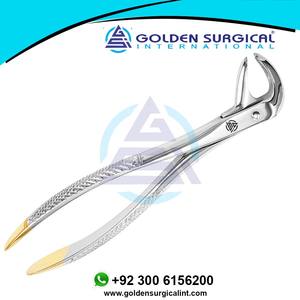 Alicates de Extracción Dental para Ortodoncia, Endodoncia y Dentaduras Postizas, Figura 73, Fórceps para Extraer Molares Inferiores, Mango Dorado - Product Image 6