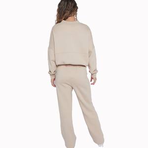 <b>Women</b> Full Zip <b>Fleece</b> Tracksuit Set Relaxed Fit Sweat Jacket and <b>Jogger</b> Pants for OEM ODM Wholesale Apparel Manufacturing - Product Image 2