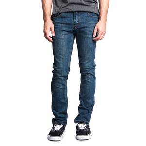 Jeans de Mezclilla Sólidos con Doble Pliegue en la Cintura Media para Hombre, Transpirables, de Secado Rápido, 100% Algodón, Rectos, Holgados, Azules, Elásticos, para Invierno y Verano - Product Image 5