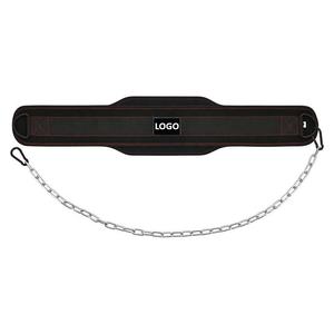 Weightlifting Dipping <b>Belt</b> <b>With</b> Steel <b>Chain</b> Nylon Gym Fitness Exercise Weighted <b>Belt</b> Pull up Dip <b>Belt</b> <b>With</b> Custom Logo - Product Image 5