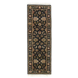 Gulnar Hand Knotted Wool Rugs <b>Grey</b> Black Floral Abstract Flat Weave Technique for Home Hallway Rectangle Jute Rug Room Rug - Product Image 1