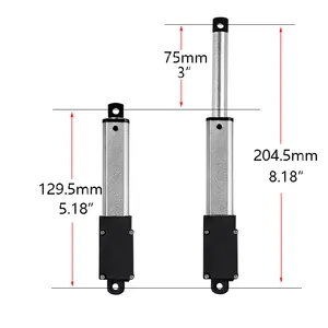 75 mét 6V 12V 24V DC động cơ 15 mm/giây 14 lbs 64n 6.4kgs Micro tuyến tính điện Thiết bị truyền động max lực đẩy