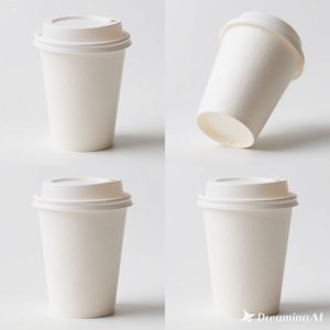 Vaso de papel ecológico con tapa 8 oz 100 paquetes - Product Image 1