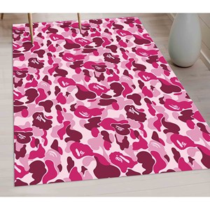 Alfombra con Patrón de Camuflaje Rosa: Alfombra Moderna, Suave, Lavable a Máquina, Delgada y No Tejida - Product Image 3