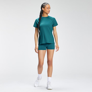Women's <b>Raglan</b> Sleeve 100% Polyester Gym T-shirt Custom Logo Quick Dry Stretch Breathable Workout Tees Fitness Training <b>Top</b> OEM - Product Image 5