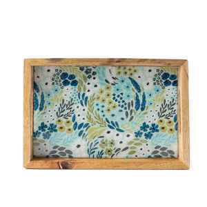 Plateau de service artisanal en bois Art Déco avec travail Meena pour la cuisine, la table à manger, organisateur décoratif utilitaire - Product Image 2