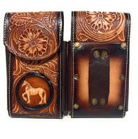 Casing Ponsel Kulit Sapi Full Grain Ekstrem dengan Motif Bunga & Kulit Bermotif Kuda, Dompet Ponsel Kulit dengan Harga Grosir, Laris Manis