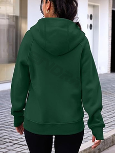 Sudadera con capucha y cremallera de algodón de alta calidad para mujer, ropa deportiva ajustada con cremallera completa cálida de invierno para otoño, jersey para mujer - Product Image 6