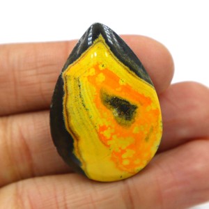 Pierre précieuse de jaspe bourdon naturel, cabochon, jaspe jaune, pierre lisse, fournisseur en gros pour bijoux - Product Image 1