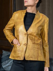Veste en cuir pour femmes à la mode en gros, veste en cuir PU pour femmes à la mode, veste en cuir de haute qualité - Product Image 5