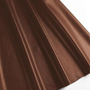 2025 nouvelle jupe en cuir de couleur marron pour femmes à la mode meilleures conceptions confortables femmes jupe en cuir brillant pour les femmes - Product Image 4