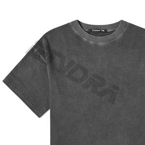 เสื้อยืดผู้ชายผ้าคอตตอนฟอกลายกรดวินเทจโอเวอร์ไซส์ทรงหลวมเปิดไหล่ตกน้ำหนักตัวหนักเสื้อยืดผู้ชายใส่สบายออกแบบได้ตามต้องการ - Product Image 4