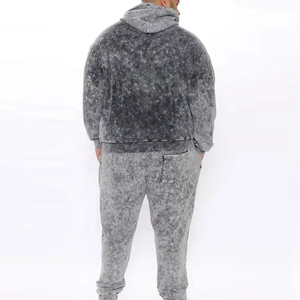 Venta caliente de moda Slim Fit hombres lavado ácido chándal ropa de entrenamiento cómodo pulóver hombres lavado ácido chándal con OEM - Product Image 2