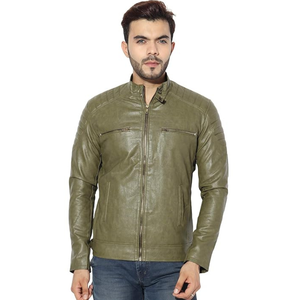 Veste en cuir chauffante originale pour hommes pour l'hiver avec un design de bord brut et un confort respirant pour les aventures par temps froid - Product Image 1