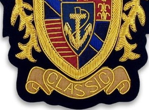 Insignias Bordadas a Mano de Alta Calidad con Diseño Personalizado en Tela Twill, Insignia de Corona con Hilo Metálico de Alta Calidad - Product Image 2