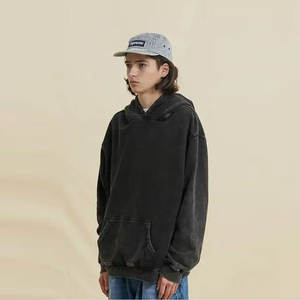 2026 haute qualité 100% coton lavé à l'acide sweat à capuche High Street Stone Washed Vintage Hoodie en plusieurs couleurs - Product Image 2