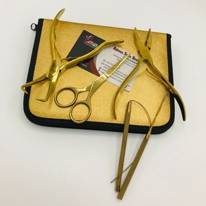 Plaqué or de haute qualité, prix de gros, kit de pinces applicatrices et enlèvement de micro perles, outils d'extension de cheveux en acier inoxydable - Product Image 5