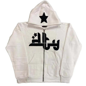 Sudadera con capucha de mezcla de algodón de alta calidad 2026 para hombre, sudadera con capucha personalizada de algodón con estampado completo en la cara, sudadera con capucha extragrande con cremallera completa estilo urbano - Product Image 1