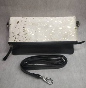 Polka Soft Hair on Fur Leather Crossbody Ladies Messenger Shoulder Handle Sling Bag Bolsillo con cremallera múltiple Cierre magnético para mujer - Product Image 1