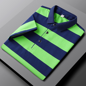 Nueva llegada de los hombres personalizados para Polos de negocios Casual de algodón a rayas de talla grande bordado deportes gimnasio Golf camiseta - Product Image 1