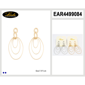 Linda FASHION - Aros de Moda Chapados en Oro, Aleación, Joyería de Fiesta para Mujer, 3 Pares, Diseño Geométrico - Product Image 6