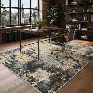 Tapis lavable moderne RW7089 Meridian Ochre de Rug Weavers, chenille lavable, 10 tailles, vente en gros et dropshipping - Product Image 5