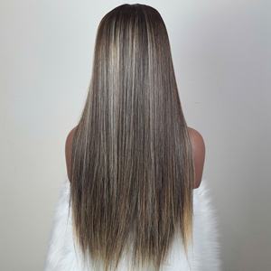 Peluca de cabello humano virgen crudo vietnamita con cierre de encaje transparente Venta caliente Cabello liso en color resaltado - Product Image 4