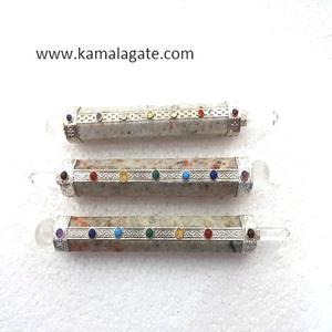 Vente en gros Bâton de guérison à sept chakras Agate naturelle Labrodolite Pierre semi-précieuse artisanale en vente - Product Image 5