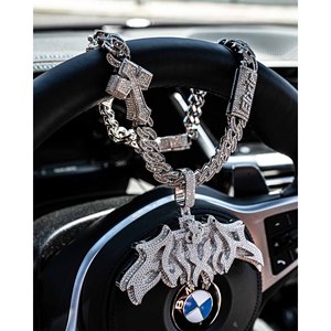 Custom 14K Gold Miami Cuban Link Chain with 15mm Moissanite Diamond Baguette Cross Clasp 15MM <b>Necklace</b> - Product Image 4