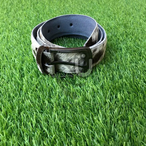 Ceinture décontractée de qualité supérieure durable à imprimé animal, en cuir de vache à poils, fabriquée à la main, respirante, légère, écologique, en alliage - Product Image 1