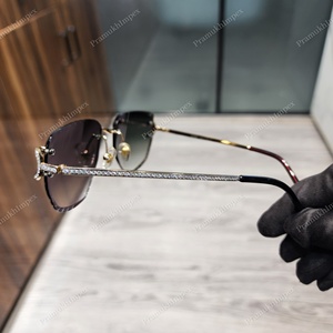 Gafas de Sol de Moda Estilo Rapero Hip Hop en Tonos Verdes, Diseño Clásico, Pasa la Prueba de Diamantes, Corte VVS, Cristal Moissanita, Anti-Reflejantes - Product Image 5