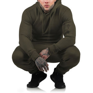 Ensemble de survêtements pour hommes d'hiver à la mode Costume de sport Bomber à capuche Style Full Top Bottoms Jogging Survêtement - Product Image 5