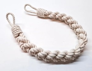 Attache de rideau en corde de coton blanche : Décoration nautique tressée - Product Image 4