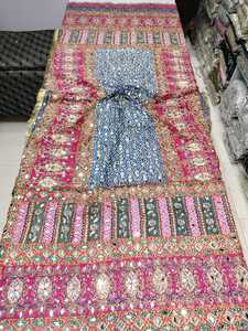 Ssumaira colección presente serigrafía espejo Dupatta tela pura seda Dori bordado y espejos trabajo India Pakistán vestido - Product Image 4