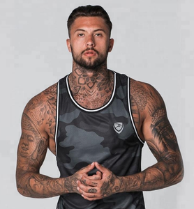 Débardeur en coton à imprimé camouflage pour hommes, gilet de gymnastique, maillot de fitness, entraînement musculaire, musculation, vente en gros sur mesure - Product Image 3