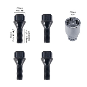 4 pernos antirrobo negros ch.17/19 12X1.5 l.25mm - Product Image 1