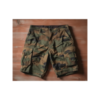High street mode taille élastique jean shorts hommes fabricant logo personnalisé short en détresse denim camo shorts 2024