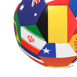 Balón de fútbol de entrenamiento de alta calidad de fábrica directa, tamaño 5, fútbol de cuero PU, sin costuras, térmico, Bandera de todos los países, Fútbol impreso - Product Image 4