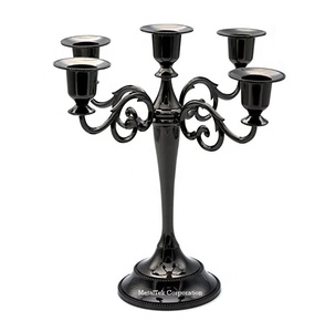 เชิงเทียนโลหะ 5 แขน หรูหรา สีตามสั่ง สำหรับตกแต่งงานแต่งงาน ของประดับตกแต่งโต๊ะกลางสุดหรู และของตกแต่งบ้านสไตล์นอร์ดิก - Product Image 6