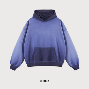 Sweat à capuche oversize pour homme en molleton de coton épais, délavé à l'acide, à épaules tombantes, style streetwear, technique de teinture unie, écologique - Product Image 4
