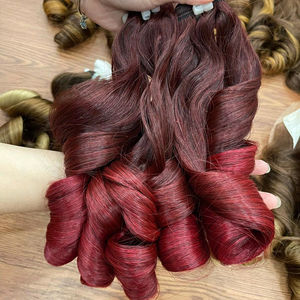 Extensiones de Cabello Humano Remy Virgen 100% Asia Color Steam Bouncy Curl, Estilo de Lujo de Thanh an Hair - Product Image 1