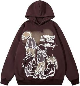 Sweat à capuche pour femme, imprimé graphique, style streetwear, décontracté, ample, surdimensionné - Product Image 1