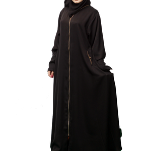 Robe Abaya Grise Poussière pour Femme 2025 Motifs avec Paillettes Perlées Caftan Robe Abaya Vêtements Traditionnels Musulmans - Product Image 3