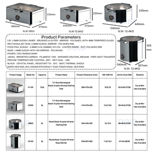 Réchaud de buffet en acier inoxydable pour hôtel, compatible modes de chauffage sec et humide, ensemble de maintien au chaud et de présentation des aliments - Product Image 4