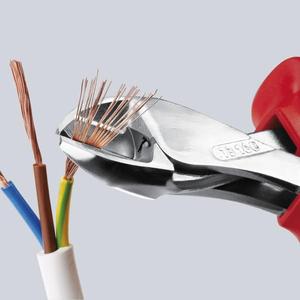 Alicates de Corte Diagonal Compactos Knipex X-Cut con Transmisión de Alta Potencia, Cabeza Pulida Atramentizada Negra, Alicates Eficientes - Product Image 3
