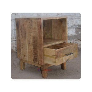 Vente en gros en vrac Meuble TV d'angle intérieur moderne 1 porte en bois de manguier Meuble de chevet élégant pour salon et salle à manger à usage domestique - Product Image 2