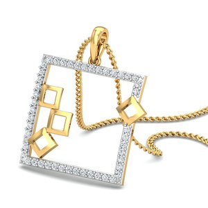 Hot Sell Trendy Zircon Pendant Minimalist Square Necklace Boho Brass Jewelry For Women 18k Gold Plated Geometric Charm Wholesale - Product Image 3