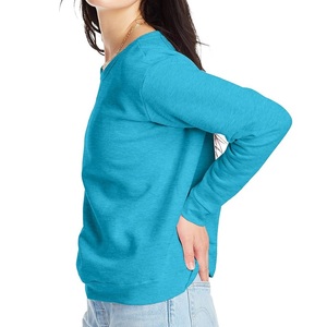 New Arrival Luxury Long Sleeve Round Neck Shoulder Slope Solid Comfortable Casual <b>Women's</b> Cotton Sweatshirt From Bangladesh - Product Image 2