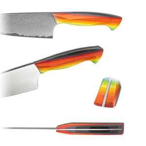 Vente en gros de couteau de chef personnalisé de qualité supérieure OEM ODM avec poignée colorée et couteau de chef professionnel en acier Damas - Product Image 5